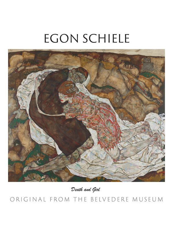 Egon Schiele-Ölüm ve Kız fineart baskı