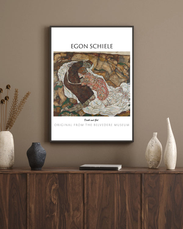 Egon Schiele-Ölüm ve Kız çerçeve