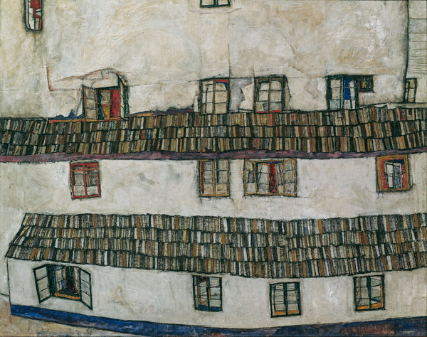Egon Schiele - Ev Duvarı Fine Art Baskı