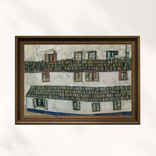 Egon Schiele - Ev Duvarı Fine Art Baskı