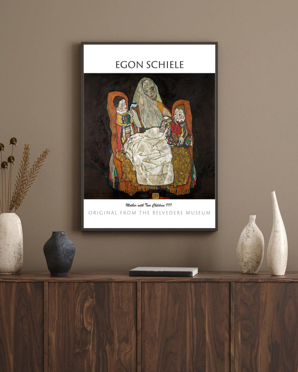 Egon Schiele-İki Çocuklu Anne (Anne III) çerçeve