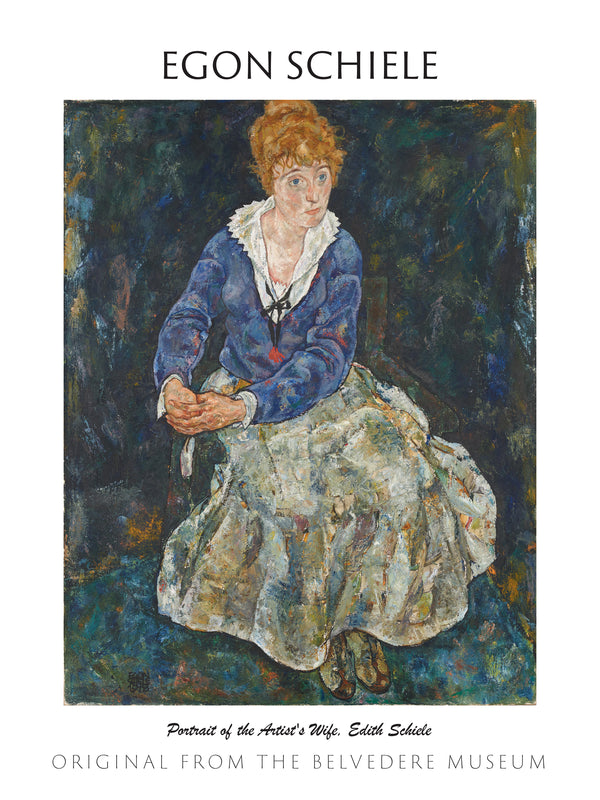 Egon Schiele-Sanatçının Eşi Edith Schiele’nin Portresi fineart baskı