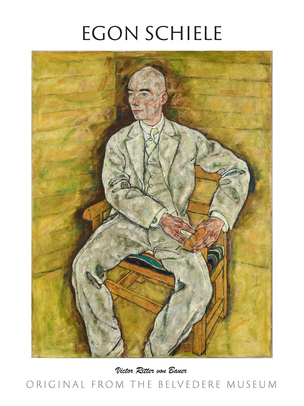 Egon Schiele-Viktor Ritter von Bauer’in Portresi fineart baskı