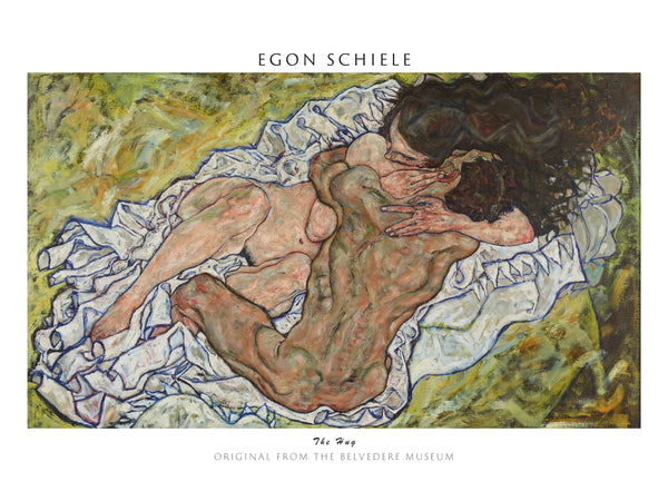 Egon Schiele-Sarılma fineart baskı