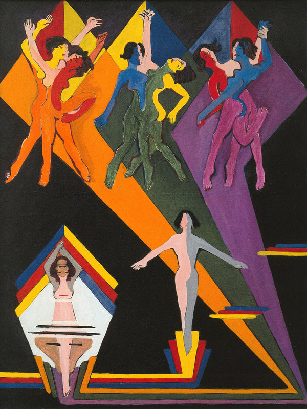 Ernst Ludwig Kirchner - Renkli Işınlar İçinde Dans Eden Kızlar