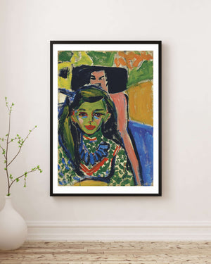 Ernst Ludwig Kirchner - Oyma Sandalyenin Önünde Fränzi Fine Art Baskı