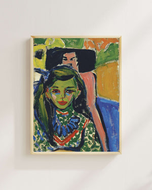 Ernst Ludwig Kirchner - Oyma Sandalyenin Önünde Fränzi Fine Art Baskı