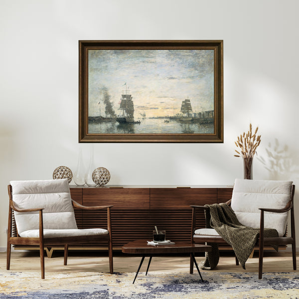 Eugène Boudin - Le Havre Limanı Girişi Çerçeve