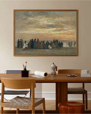 Eugène Boudin - Trouville Plajındaki Figürler Fine Art Baskı