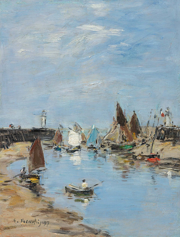 Eugène Boudin - Trouville Dalgakıranlar Alçak Gelgit Tablo