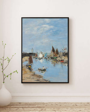 Eugène Boudin - Trouville Dalgakıranlar Alçak Gelgit Poster