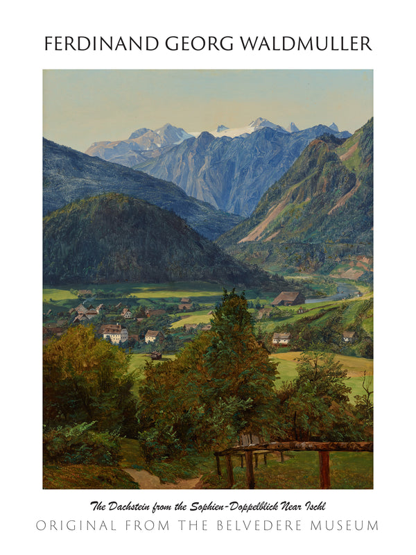 Ferdinand Georg Waldmüller-Sophien-Doppelblick Yakınından Dachstein Manzarası fineart baskı