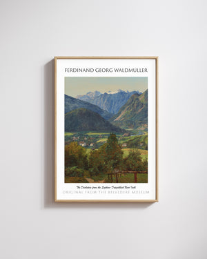 Ferdinand Georg Waldmüller-Sophien-Doppelblick Yakınından Dachstein Manzarası poster