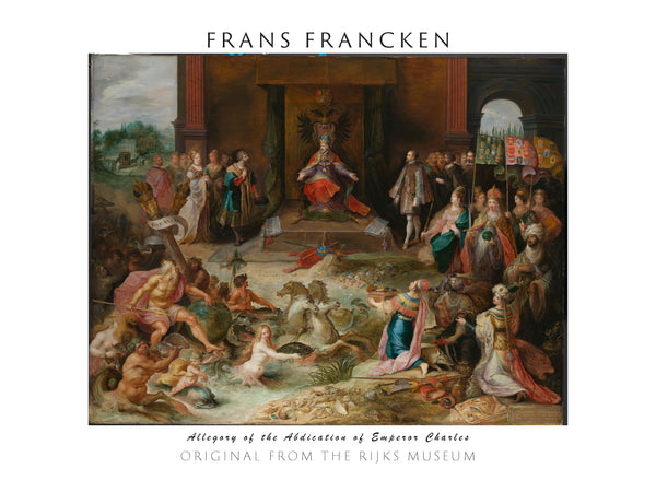 Frans Francken the Younger - İmparator Charles V’in Tahttan Çekilmesinin Alegorisi fine art baskı