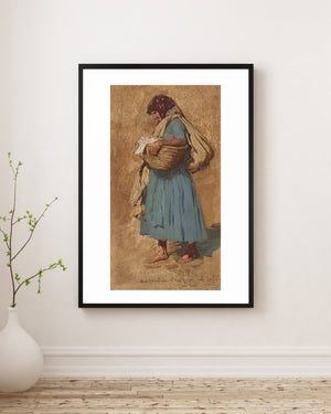 August von Pettenkofen - Peasant Carrying a Basket and Load