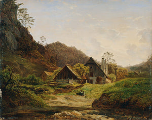 Ferdinand Georg Waldmüller - Demirci Atölyeli Manzara Fine Art Baskı