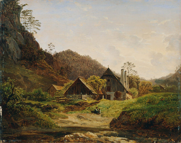 Ferdinand Georg Waldmüller - Demirci Atölyeli Manzara Fine Art Baskı