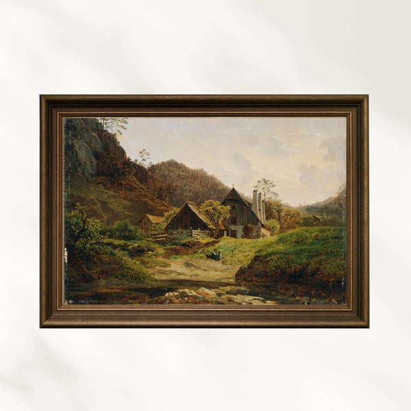Ferdinand Georg Waldmüller - Demirci Atölyeli Manzara Fine Art Baskı