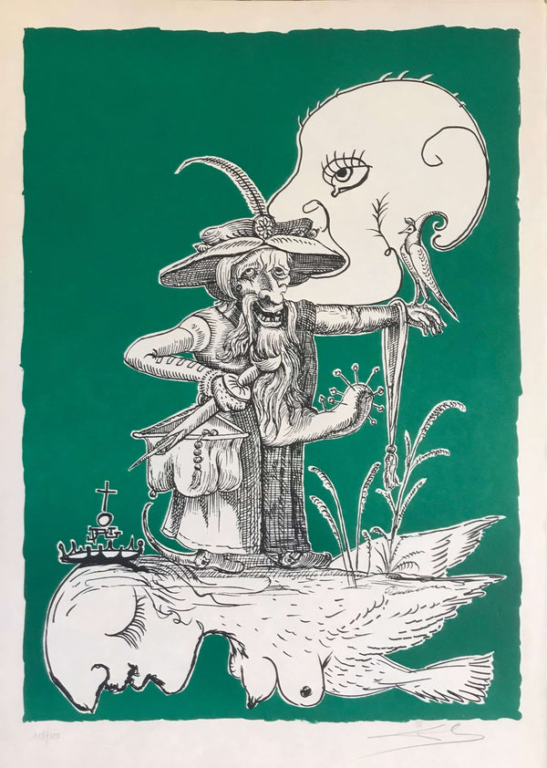 Salvador Dalí - Büyük Mastürbatör Figürü - Pantagruel fine art baskı