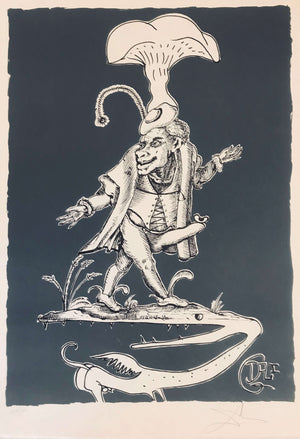 Salvador Dalí - Dişli Anka Kuşu Üzerinde Mantar Figürü fine art baskı