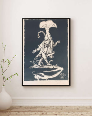 Salvador Dalí - Dişli Anka Kuşu Üzerinde Mantar Figürü fine art baskı
