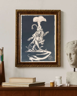 Salvador Dalí - Dişli Anka Kuşu Üzerinde Mantar Figürü fine art baskı