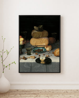 Floris Claesz. van Dijck - Peynirlerle Natürmort Tablo