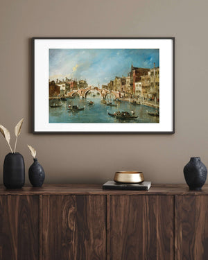 Francesco Guardi - Venedik Cannaregio Kanalı Manzarası Çerçeve
