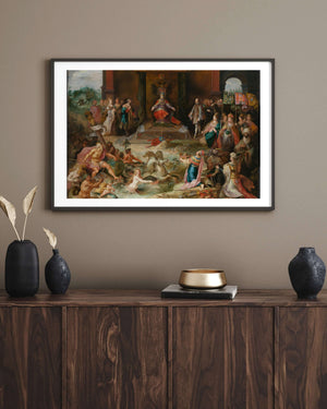 Frans Francken the Younger - İmparator Charles V’in Tahttan Çekilmesinin Alegorisi Fine Art Baskı