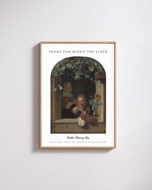 Frans van Mieris the Elder-Sabun Köpüğü Üfleyen Çocuk poster