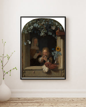 Frans van Mieris the Elder - Sabun Köpüğü Üfleyen Çocuk poster