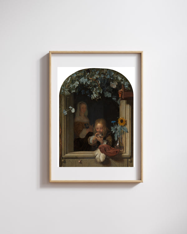 Frans van Mieris the Elder - Sabun Köpüğü Üfleyen Çocuk fine art baskı