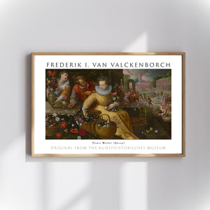 Frederik I. van Valckenborch - Çiçek Pazarı Bahar poster