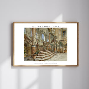 Friedrich Alois Schönn-Palermo’daki Palazzo Bonagia’da Mermer Merdiven poster