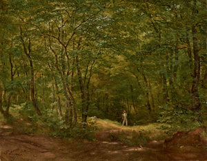 Friedrich Loos - Orman Manzarasında Gezginler Fine Art Baskı