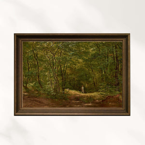 Friedrich Loos - Orman Manzarasında Gezginler Fine Art Baskı