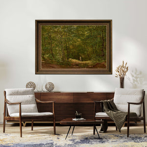 Friedrich Loos - Orman Manzarasında Gezginler Fine Art Baskı