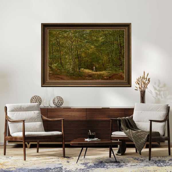 Friedrich Loos - Orman Manzarasında Gezginler Fine Art Baskı