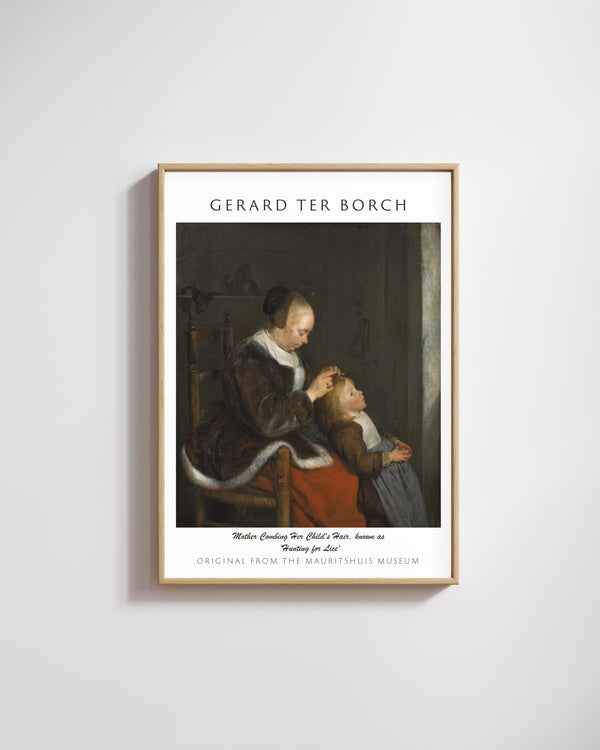 Gerard ter Borch-Anne Çocuğunun Saçını Tarıyor, diğer adıyla ‘Kırmızı Luares Avı’ poster