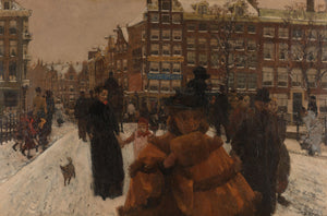 George Hendrik Breitner - Amsterdam’da Paleisstraat Üzerindeki Singel Köprüsü tablo