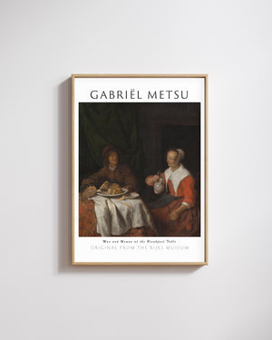 Gabriël Metsu-Kahvaltı Masasında Adam ve Kadın poster
