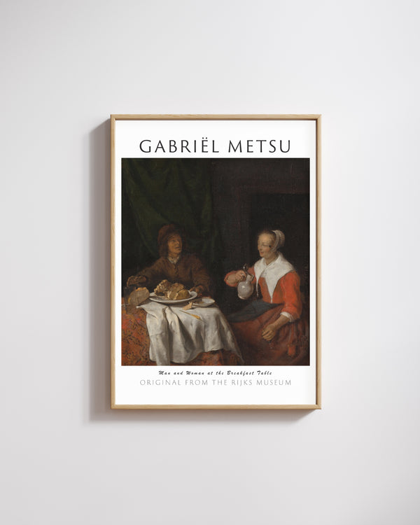 Gabriël Metsu-Kahvaltı Masasında Adam ve Kadın poster