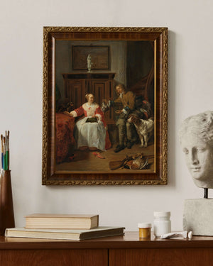 Gabriël Metsu - Avcıdan Hediye Fine Art Baskı