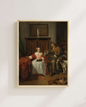Gabriël Metsu - Avcıdan Hediye Fine Art Baskı