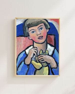Gabriele Münter - Oyuncak Ayılı Çocuk Fine Art Baskı