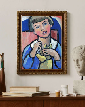 Gabriele Münter - Oyuncak Ayılı Çocuk Fine Art Baskı