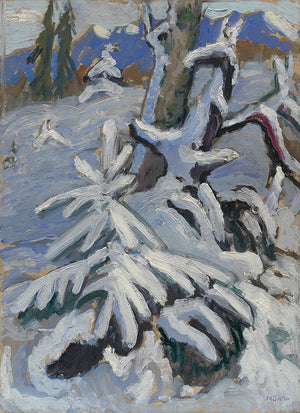 Gabriele Münter - Karla Kaplı Köknar Ağacı Tablo