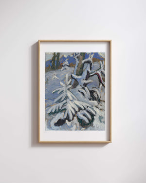 Gabriele Münter - Karla Kaplı Köknar Ağacı Fine Art Baskı