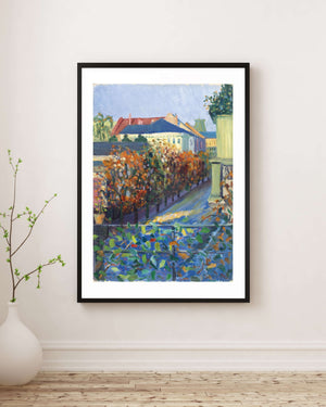 Gabriele Münter - Bonn’da Kardeşinin Evinden Görünüm Fine Art Baskı