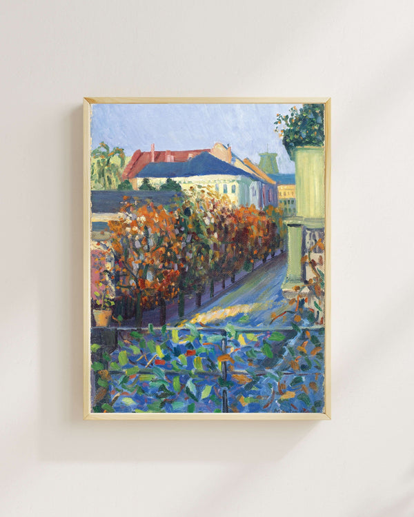 Gabriele Münter - Bonn’da Kardeşinin Evinden Görünüm Fine Art Baskı